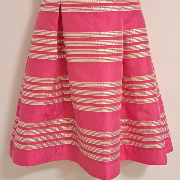 Lilly Pulitzer Size 0 Sami-Ryan Dress Pink Metallic Stripe Strapless - Picture 7 of 11